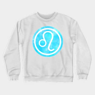 Blue Watercolor Zodiac - Leo Crewneck Sweatshirt